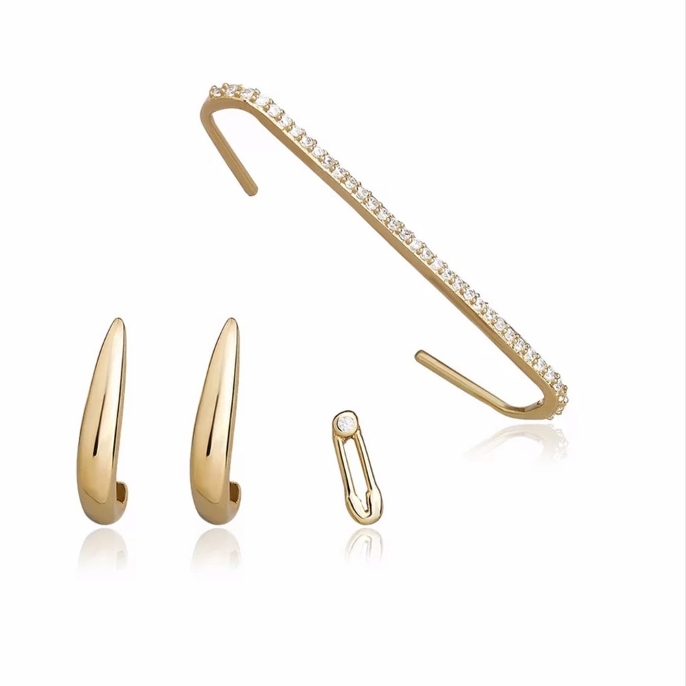 The Larkin - 4 Piece Irregular Earring Set - Picture 4 of 6